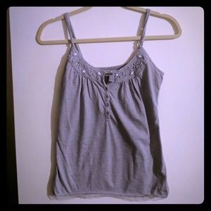 Aeropostale beaded gray tank top
